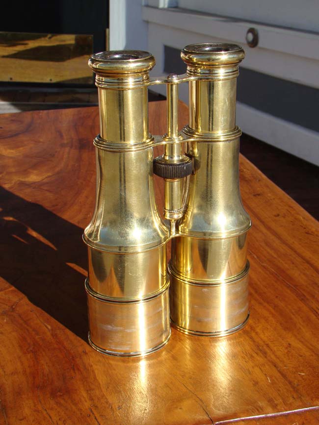 An exceptional pair of 19th century all brass Binoculars signed "LeMaire, Paris" circa 1875